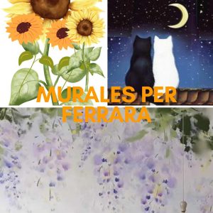 murales cartoon - disegno FERRARA GATTI GIRASOLE GLICINE (2)